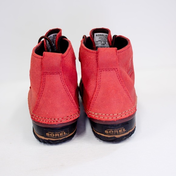 Sorel Out N About Waterproof Duck Boots Red Leather Ankle Booties Women's Size 7 - Picture 7 of 10